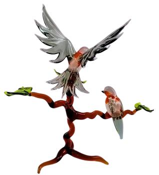 Preview: 2 Rotkehlchen auf Ast, stehend